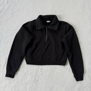 All In Motion Women's Active Comfort 1/2 Zip Pullover Sweatshirt Black Size S